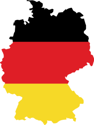 Germany map city color of country flag PNG