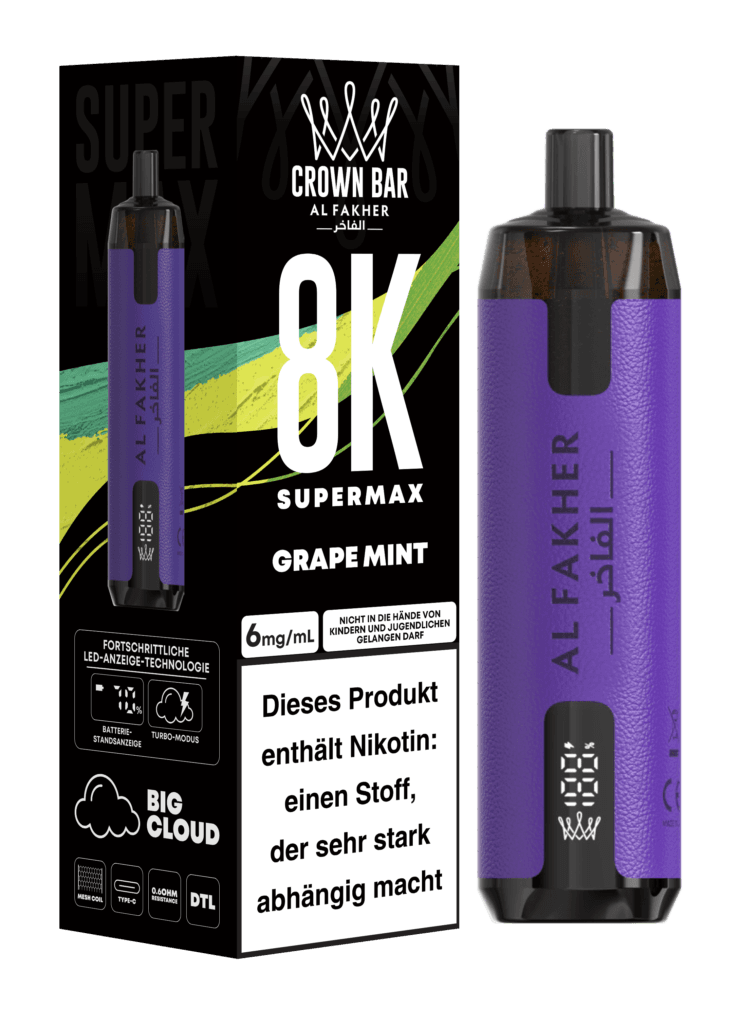 Al Fakher Vape 15000: Uma Experiência de Extraclasse 1 GRAPE MINT 8K