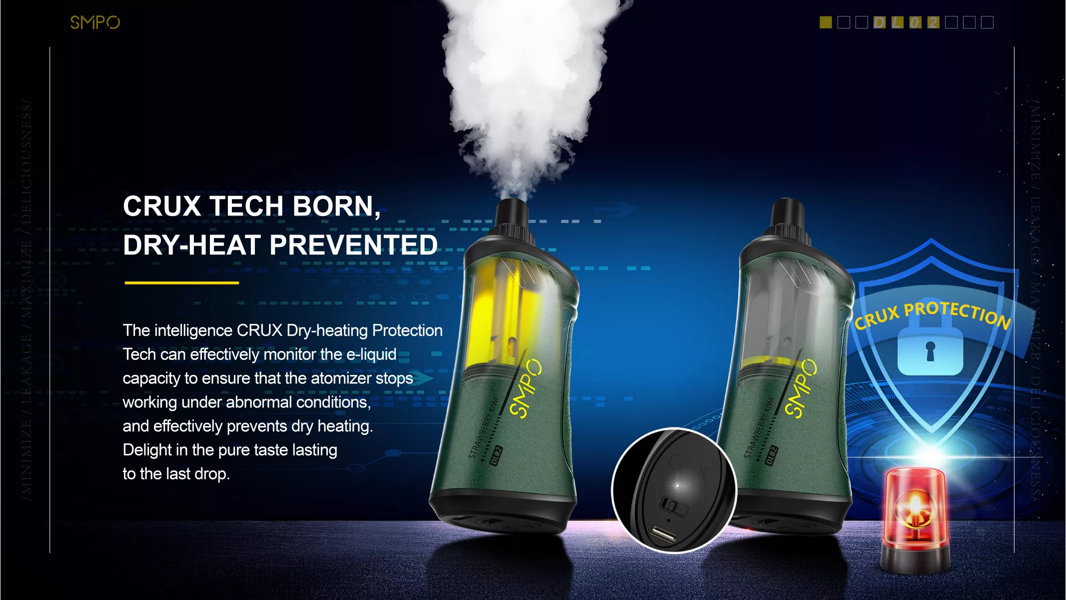 SMPO DL02 10000 Züge Einweg E Zigarette - Strawberry kiwi becomes SMPO DL02 10000 puffs E-cigaretă de unică folosință - Strawberry kiwi