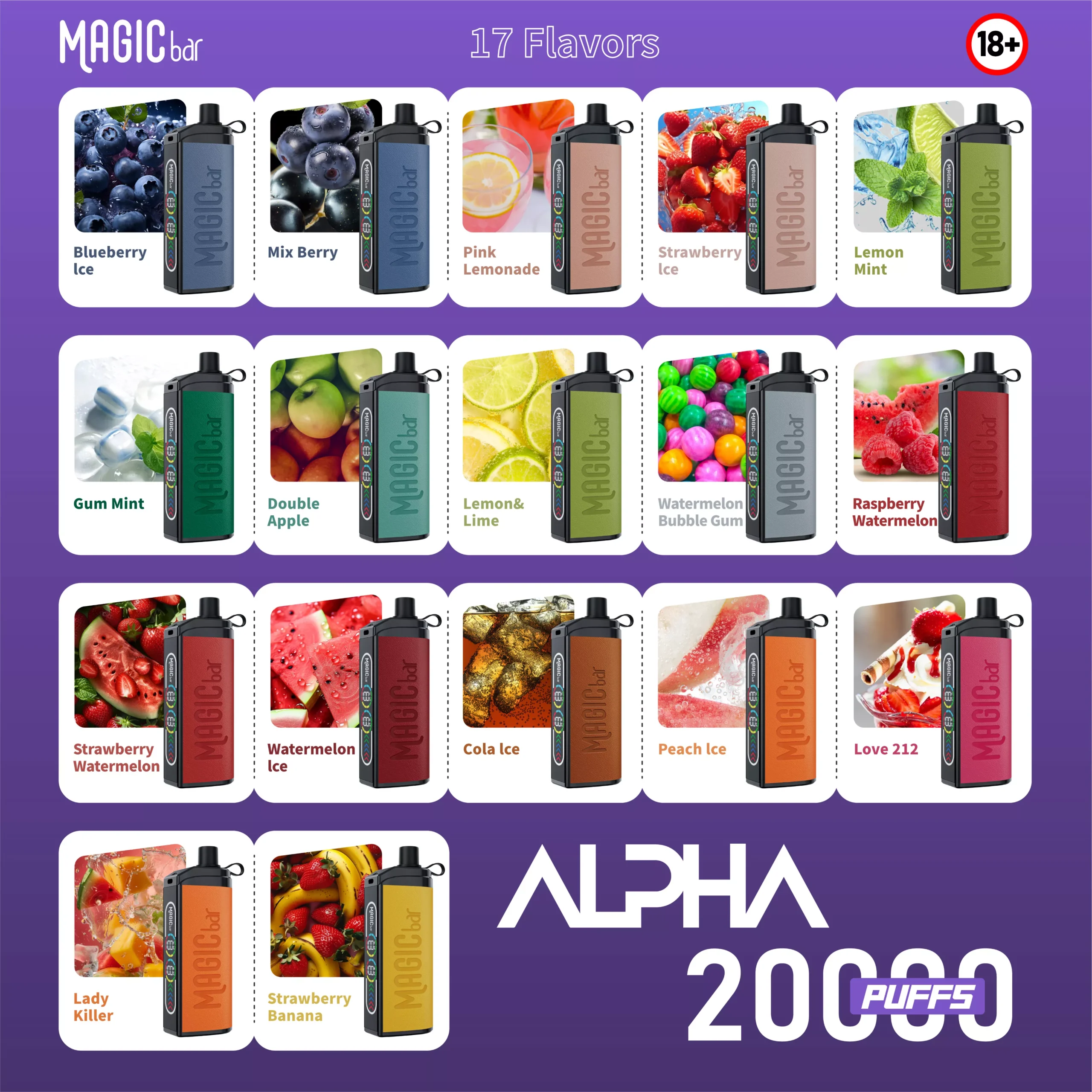 Magic Bar Alpha 20000 Puffs Disposable E-Cigarette - Watermelon Ice 3 Magic Bar Alpha 20000 Puffs Disposable E-Cigarette - Watermelon Ice