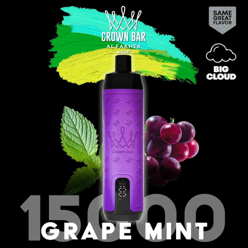 Al Fakher Vape 15000: Un must-have pentru toți fanii 1 ALFakher 15000 grape mentă