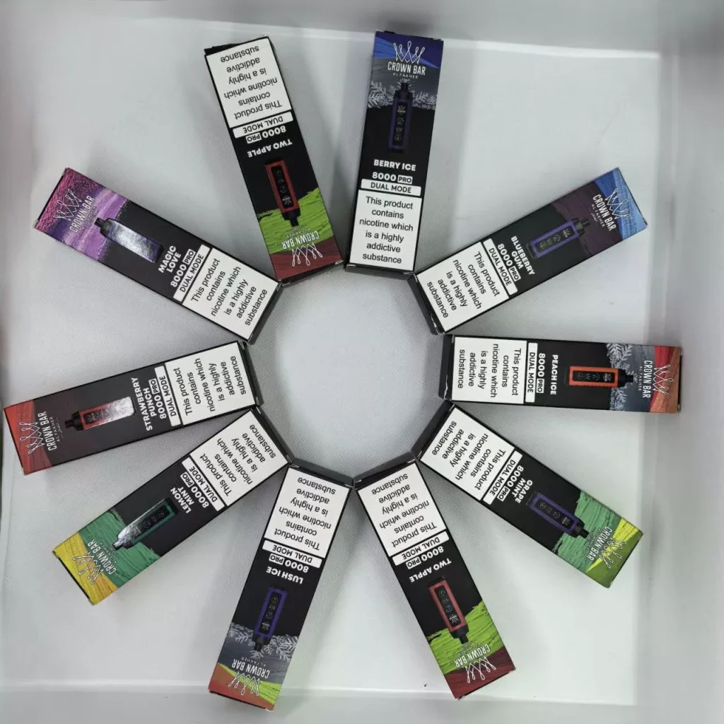 Al Fakher Crown Bar: Perfekte E-Zigaretten für Anfänger 9 Al Fakher Crown Bar 8000 Puffs Pro Dual Mode 10 pieces mixed pack