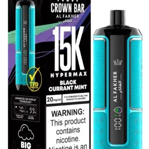AI Fakher Crown Bar Hypermax 15000 Züge Einweg E Zigarette - Blackcurrant Mint
