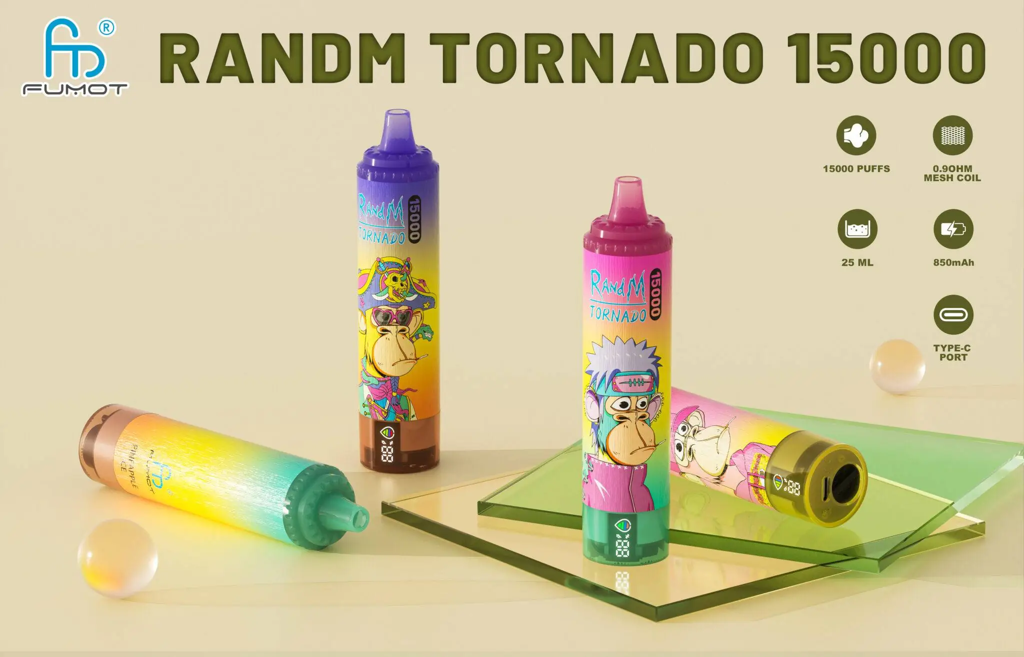 Fumot RandM Tornado 15000 Züge Einweg E Zigarette - mirtilo framboesa 2 Fumot RandM Tornado 15000 Puffs Cigarrinho Descartável - mirtilo framboesa