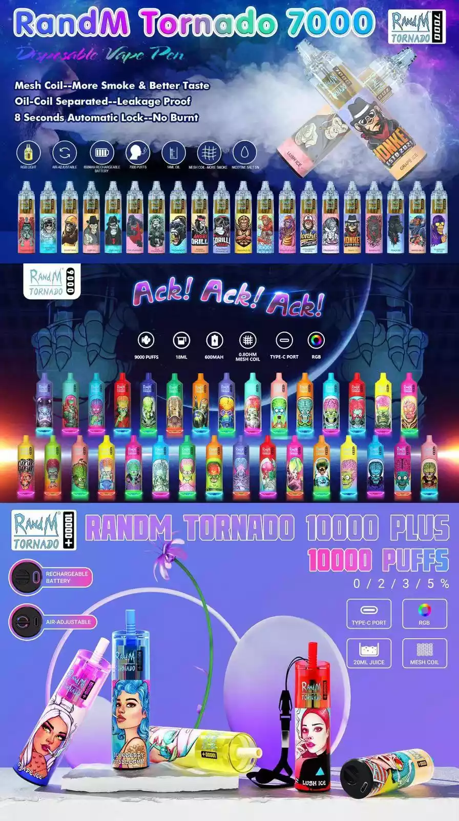 Fumot RandM Tornado 30000 Züge Einweg E Zigarette - PACIFIC COOLER