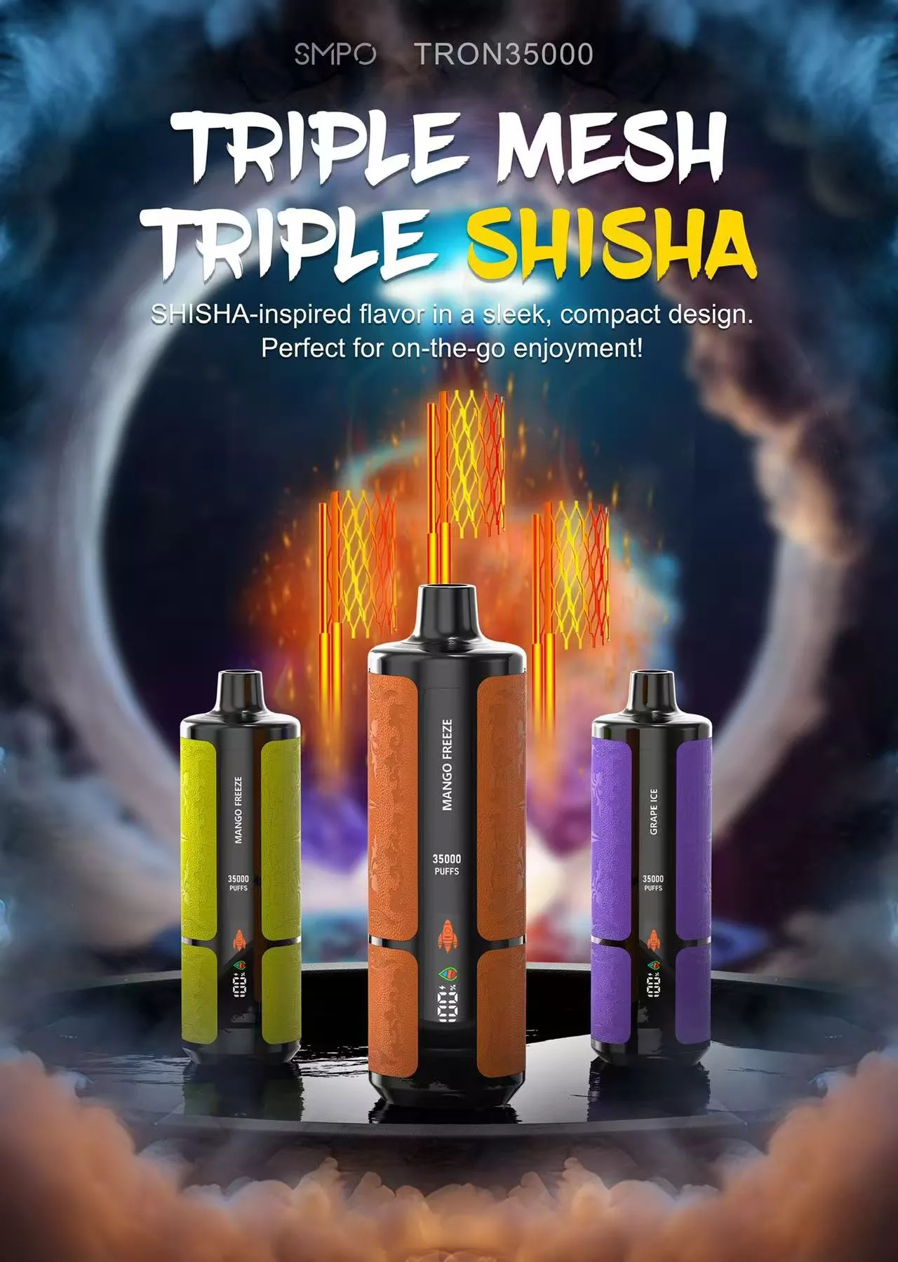 SMPO TRON35000 treinen Shisha wegwerp E-sigaret - Cherry Cola 2 SMPO TRON35000 treinen Shisha wegwerp E-sigaret - Cherry Cola