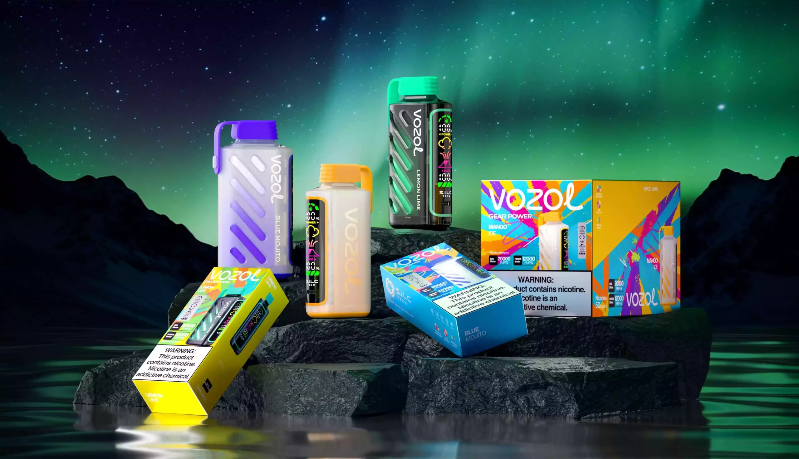 Vozol Gear Power 20000 Züge Einweg E Zigarette - Sabor a uva hielo