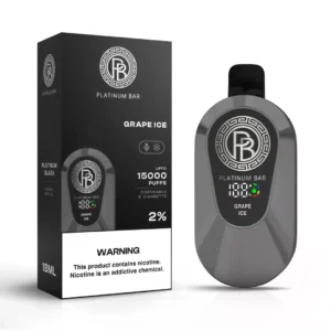 Barre de platine 15000 tirages cigarette électronique jetable 5% nicotine - Grape Ice